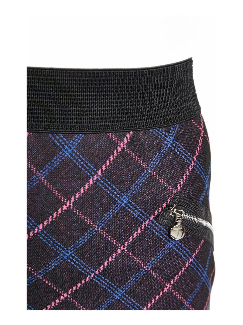 Jupe droite maille unie ou jacquard Noir - Kiabi