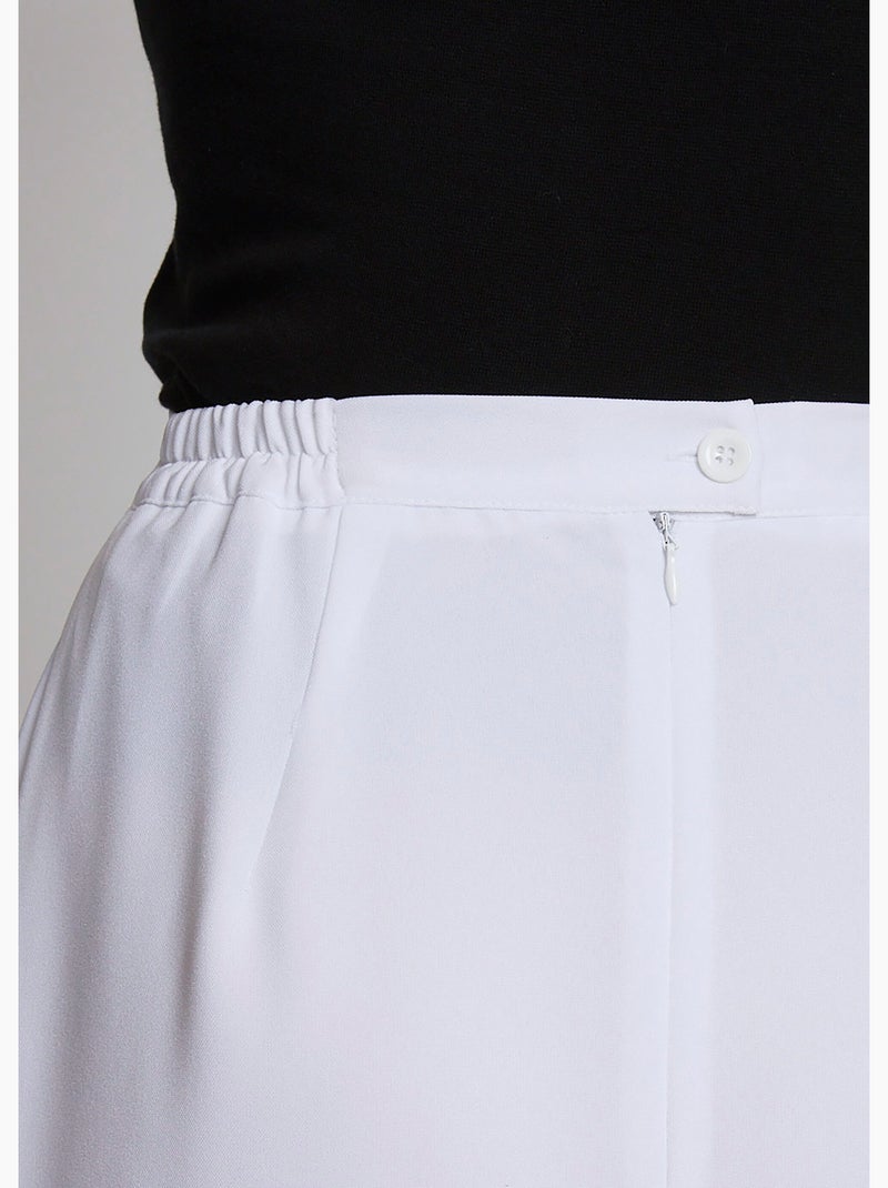 Jupe droite mi-longue Blanc - Kiabi
