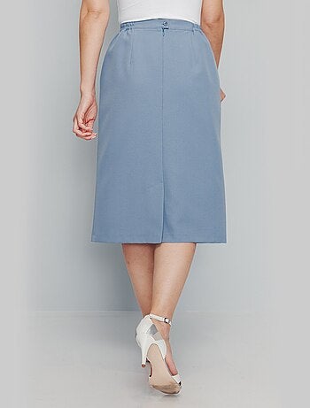 Jupe droite mi longue, élastiquée dos