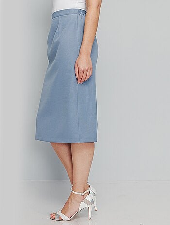 Jupe droite mi longue, élastiquée dos