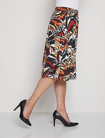 Jupe droite mi-longue tissu fluide