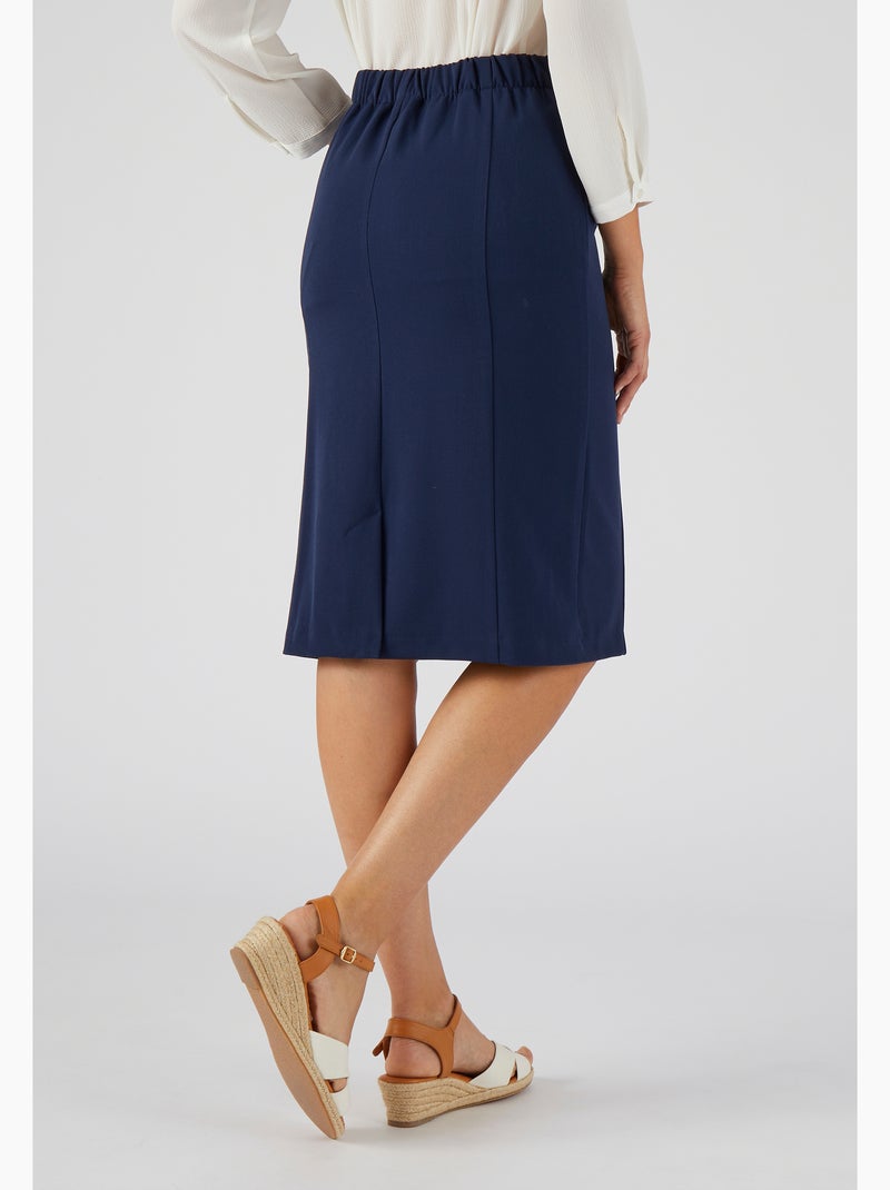 Jupe droite stretch - damart Bleu - Kiabi