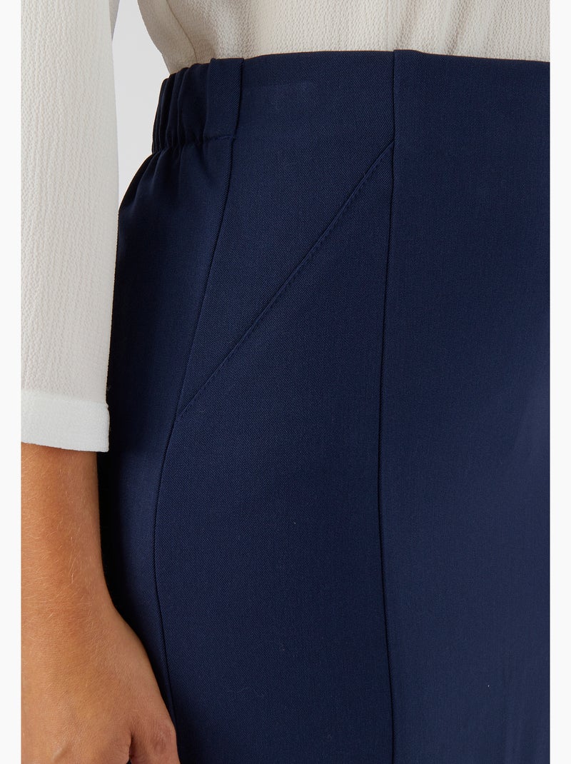 Jupe droite stretch - damart Bleu - Kiabi