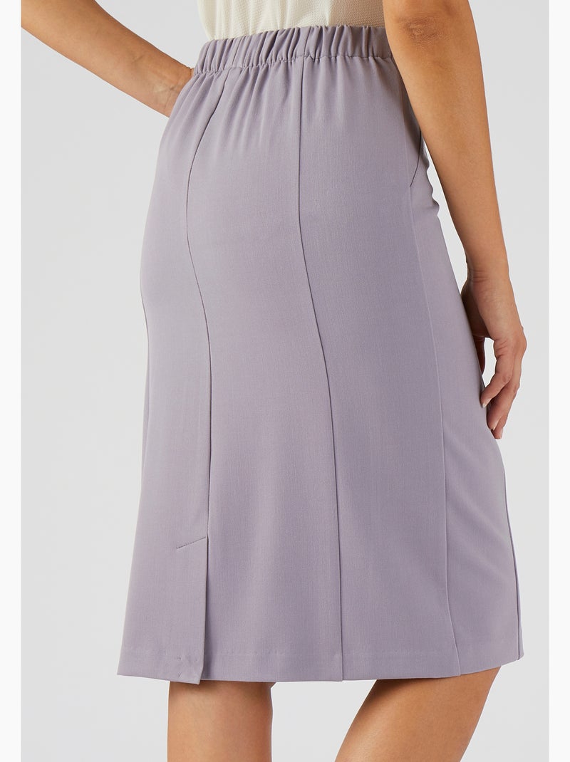 Jupe droite stretch - Damart Marron - Kiabi