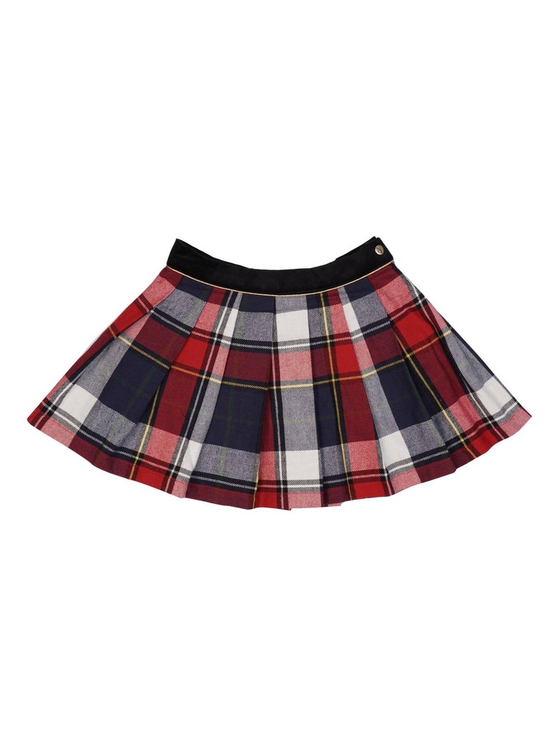 Jupe Écossaise Fille  Carrx Tartan Rouge Bleu Marine  LONDON - La Faute à Voltaire Bleu Rouge Blanc - Kiabi