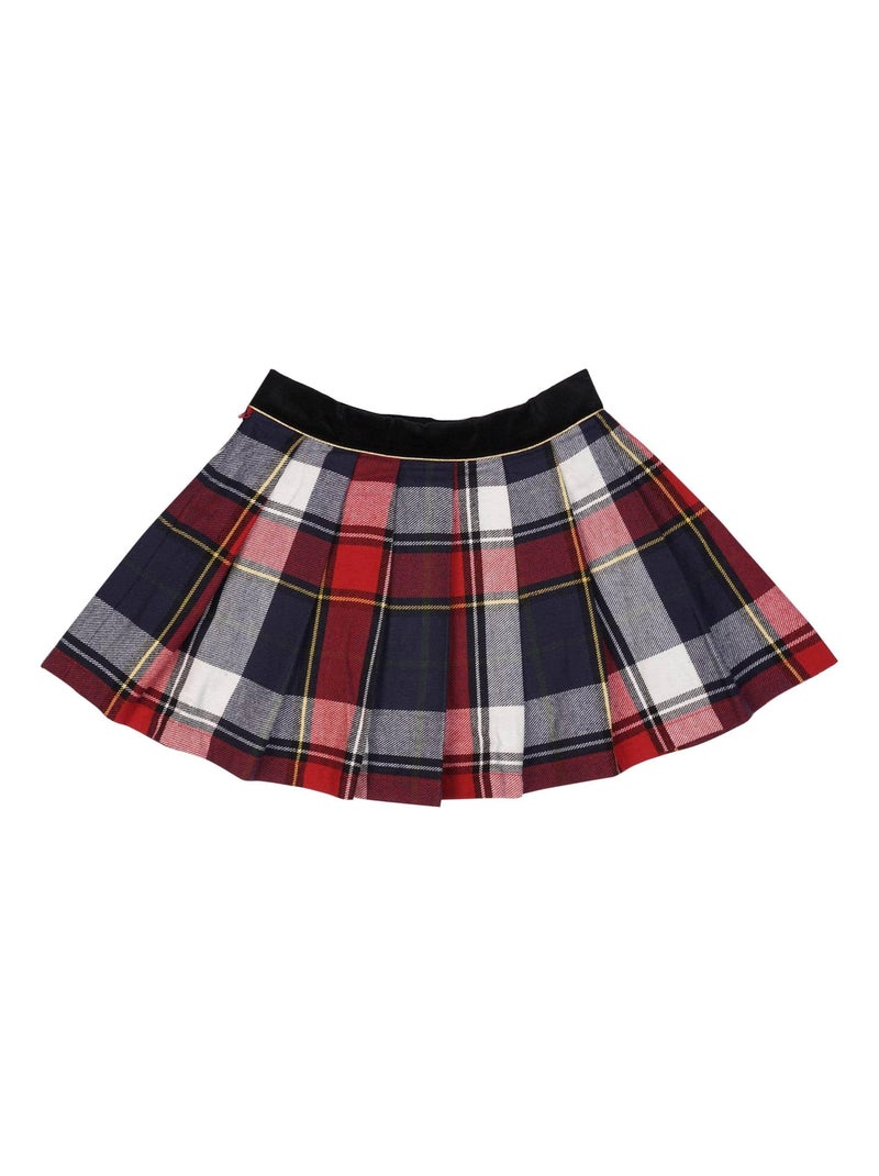 Jupe Écossaise Fille  Carrx Tartan Rouge Bleu Marine  LONDON - La Faute à Voltaire Bleu Rouge Blanc - Kiabi