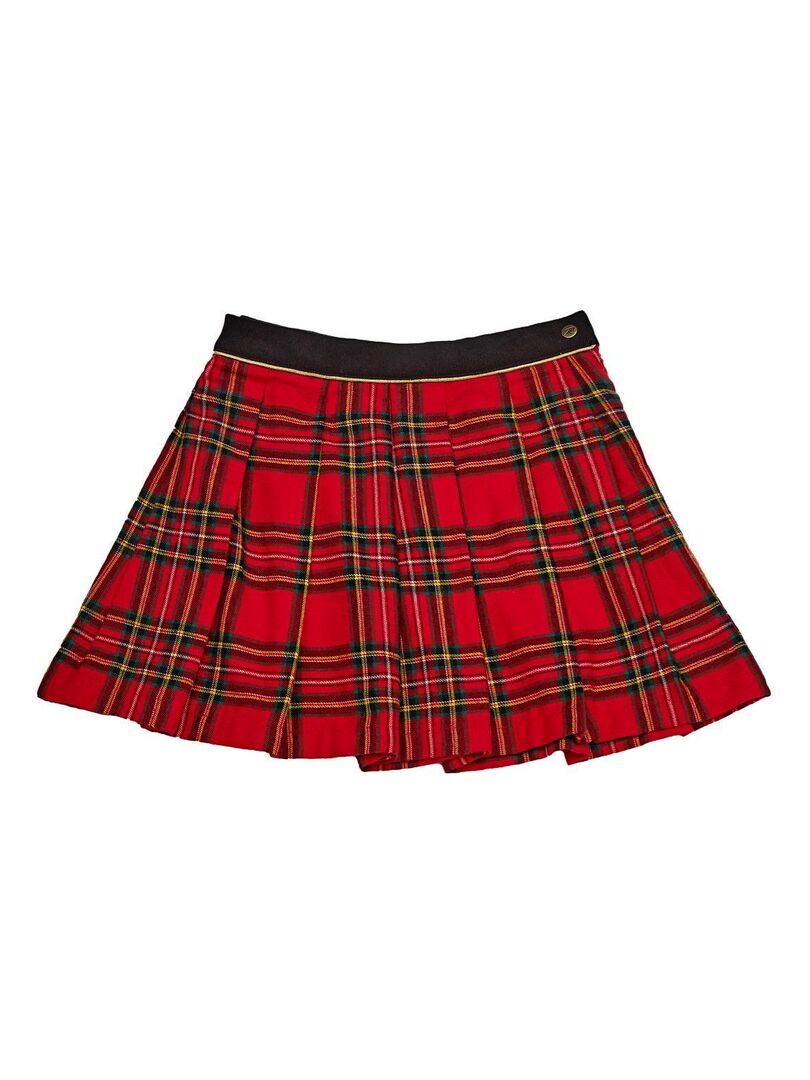 Jupe Écossaise Fille Laine Carrx Tartan Rouge London La Faute à