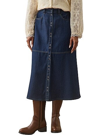 Jupe effet denim coupe évasée - daxon