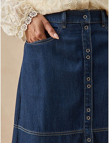 Jupe effet denim coupe évasée - daxon