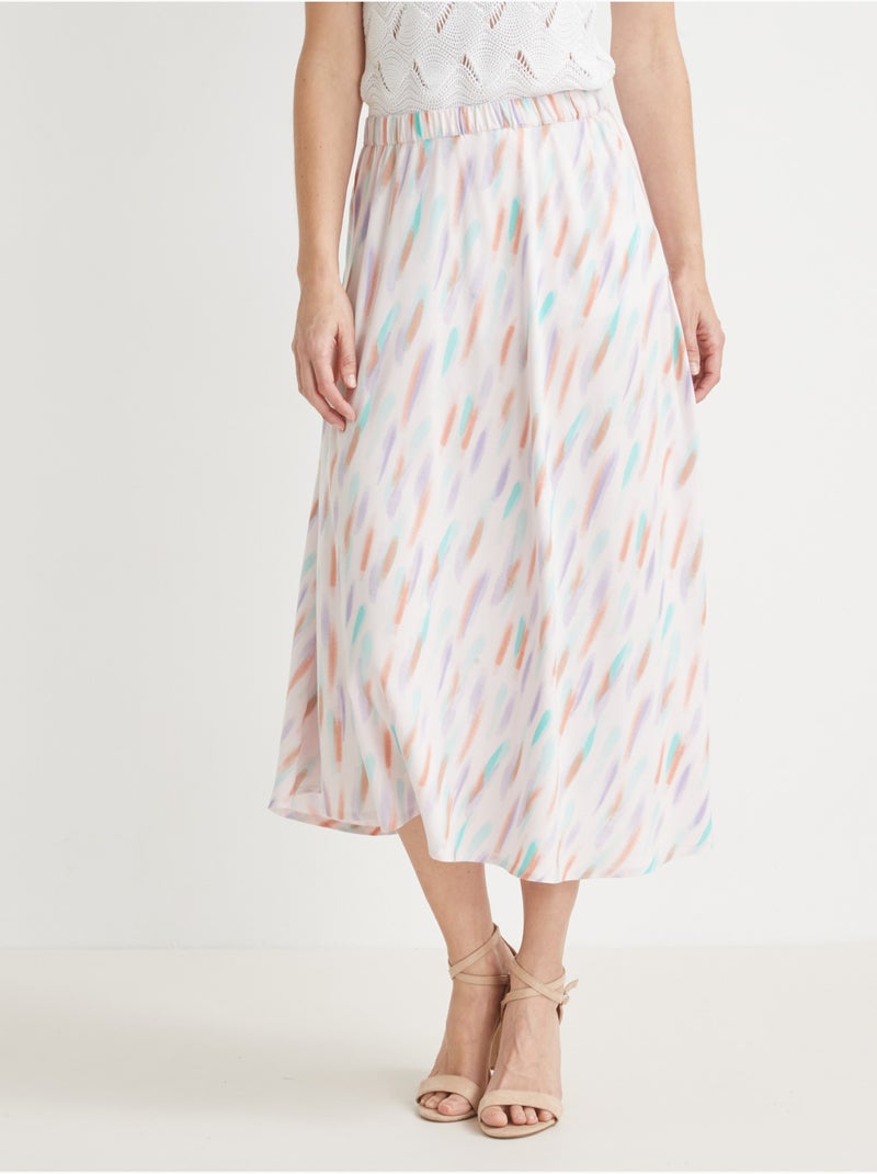 Jupe élastiquée forme évasée - DAXON Blanc Mauve - Kiabi