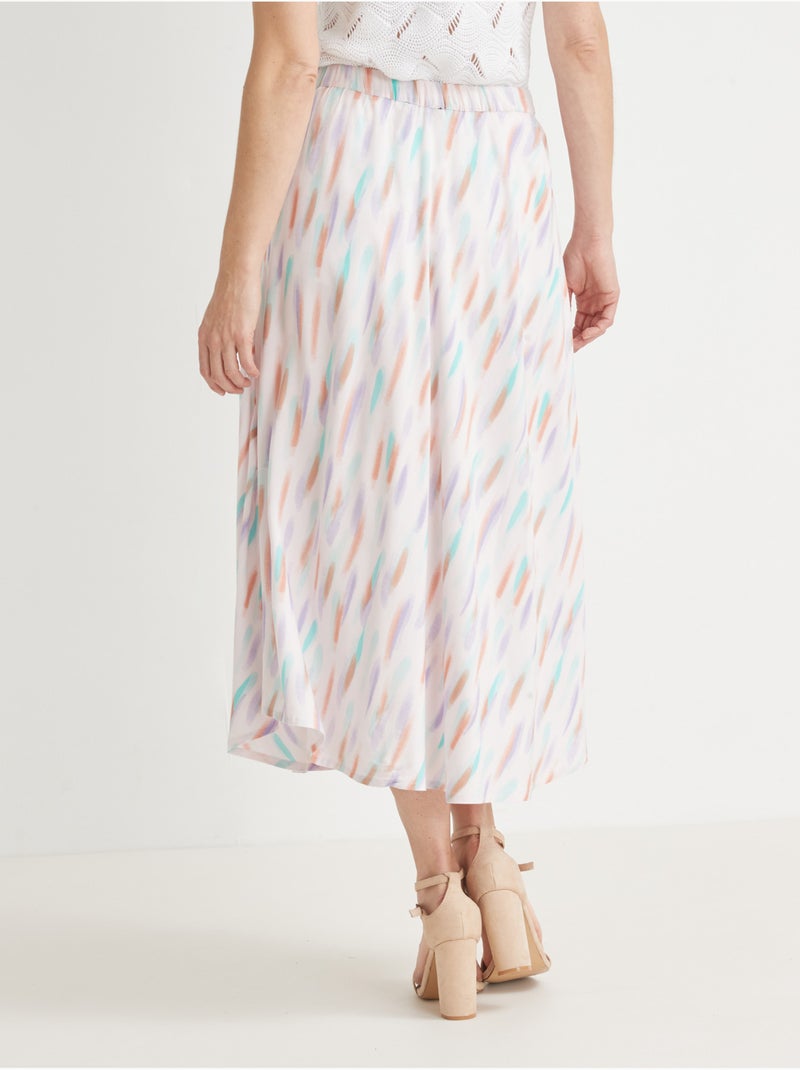 Jupe élastiquée forme évasée - DAXON Blanc Mauve - Kiabi