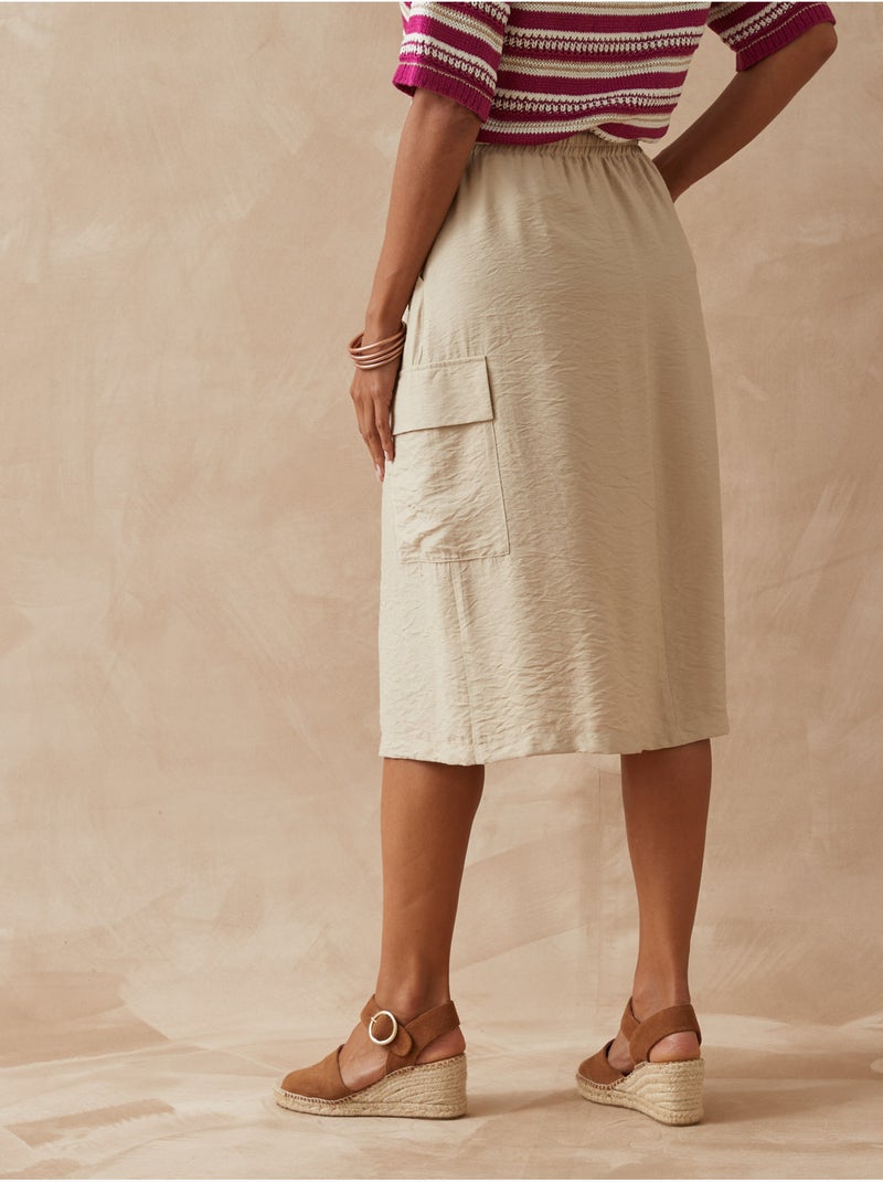 Jupe élastiquée style cargo - DAXON Beige - Kiabi