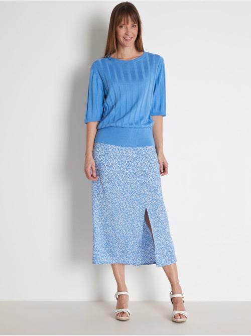 Jupe élastiquée tissu fluide - Kiabi