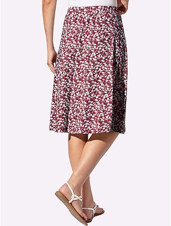 Jupe à imprimé floral avec ceinture élastique confortable - Taille courte - Witt