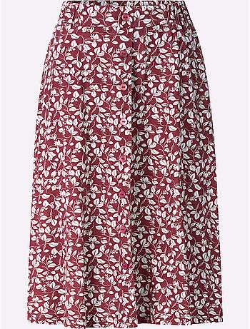 Jupe à imprimé floral avec ceinture élastique confortable - Taille courte - Witt