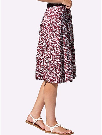 Jupe à imprimé floral avec ceinture élastique confortable - Taille courte - Witt