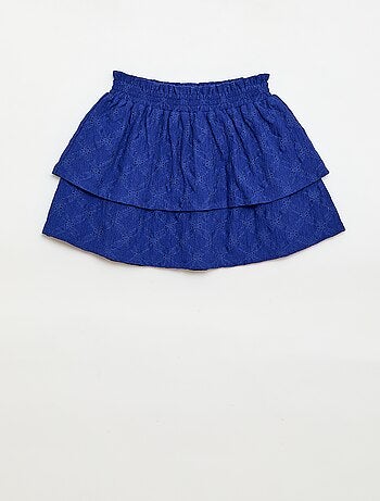 Jupe en broderies anglaises et volants