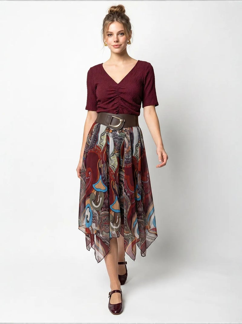 Jupe en coton lucci Multicolore - Kiabi