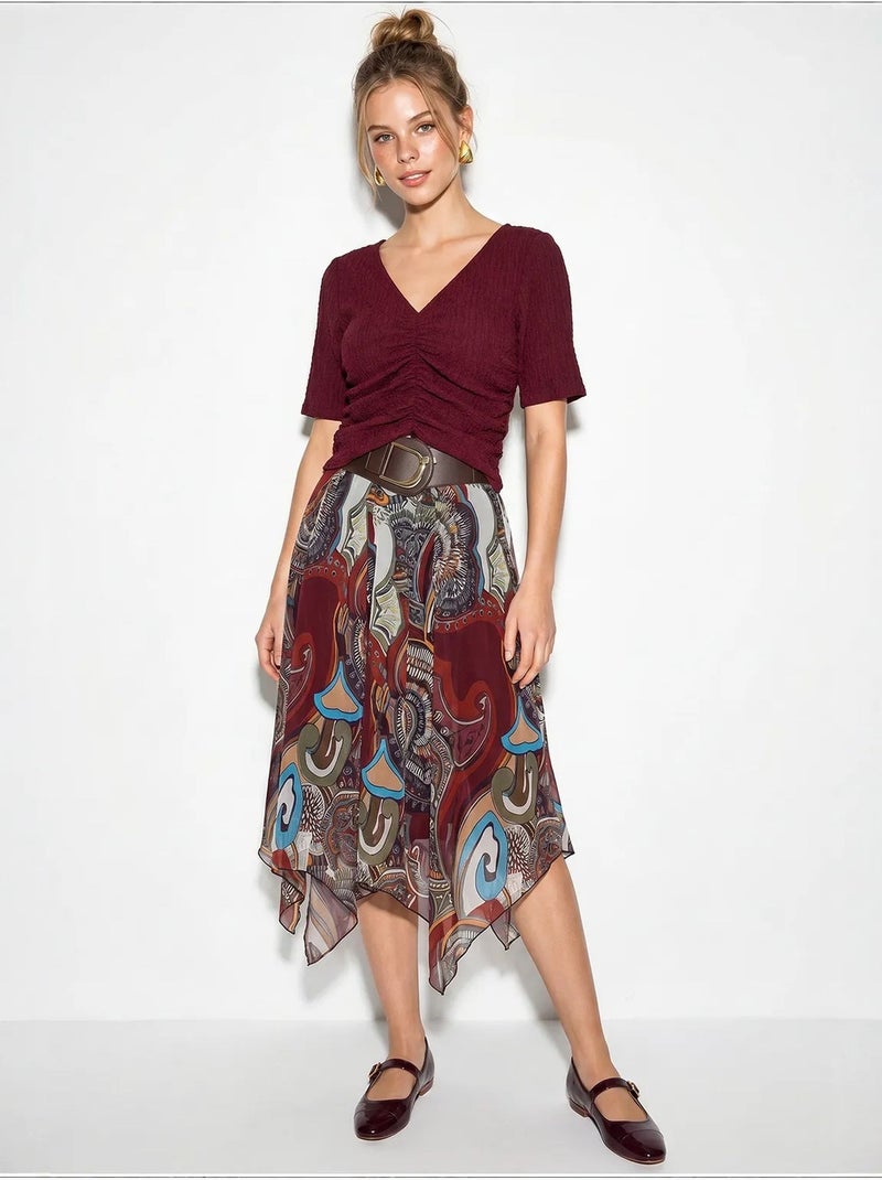 Jupe en coton lucci Multicolore - Kiabi