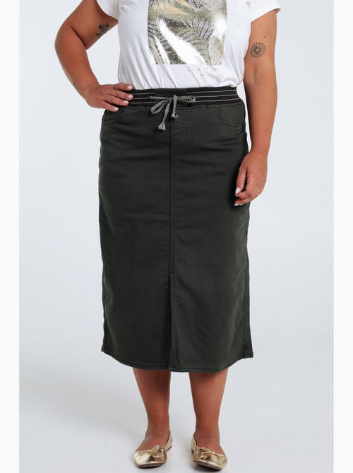 Jupe en coton unie détail lurex PAPRIKA - Kiabi