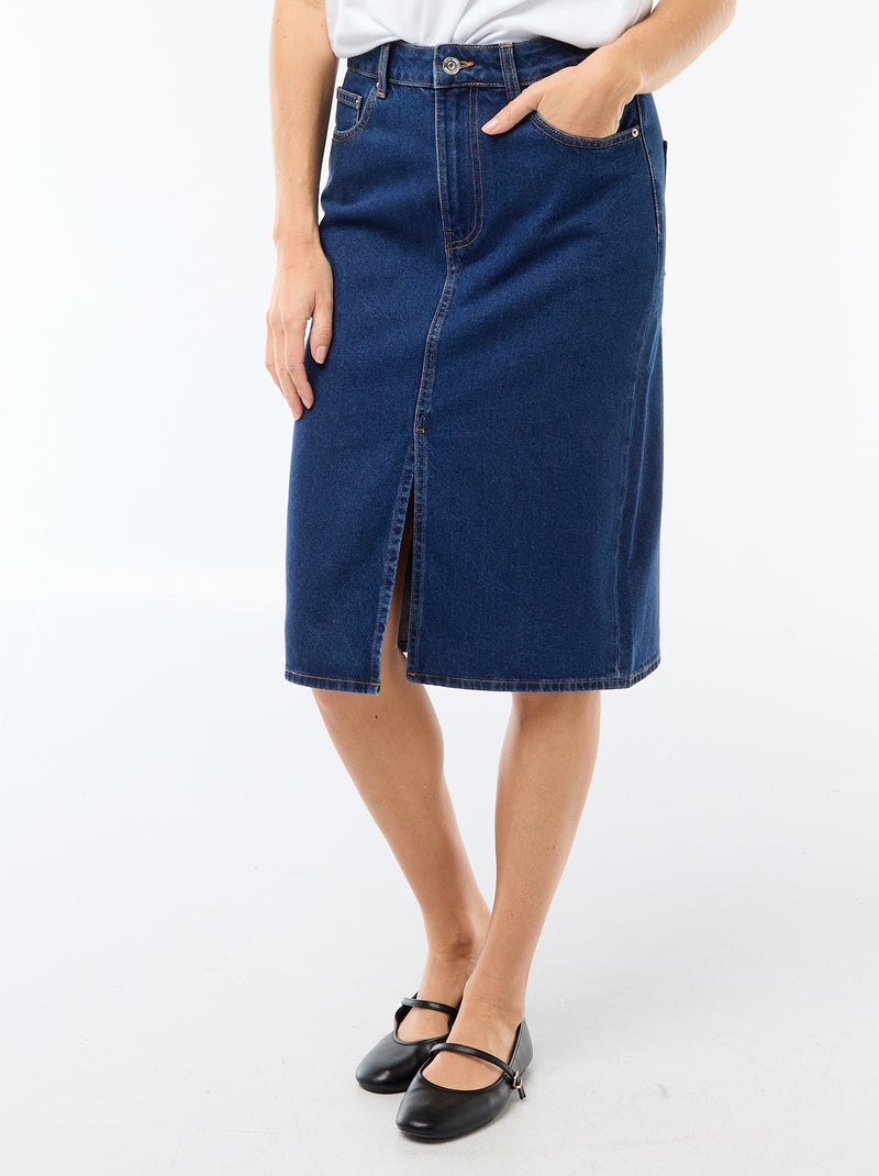 Jupe en denim à 5 poches Bleu - Kiabi