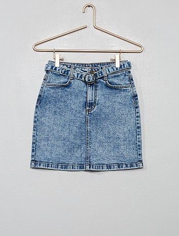 Jupe en denim avec ceinture