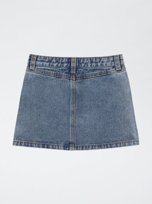 Jupe en denim avec patchs brodés 'Hello Kitty' - Kiabi