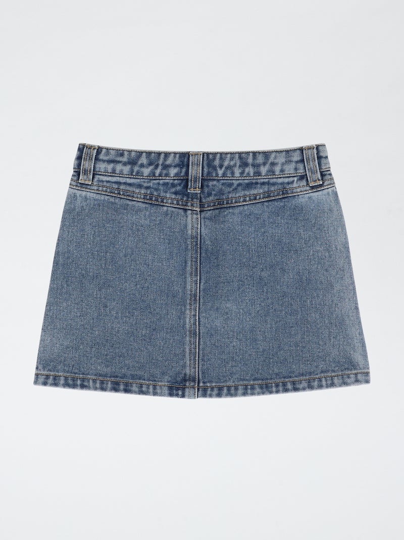 Jupe en denim avec patchs brodés 'Hello Kitty' Bleu - Kiabi