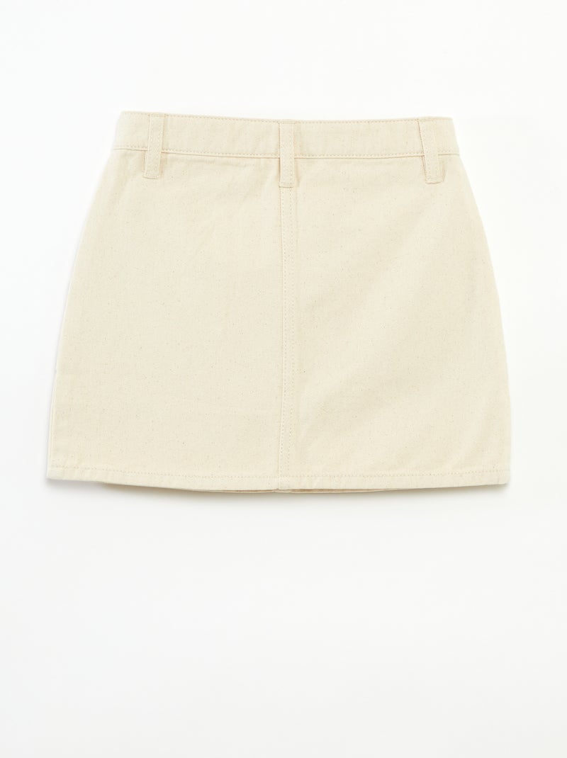 Jupe en denim avec poches BLANC - Kiabi
