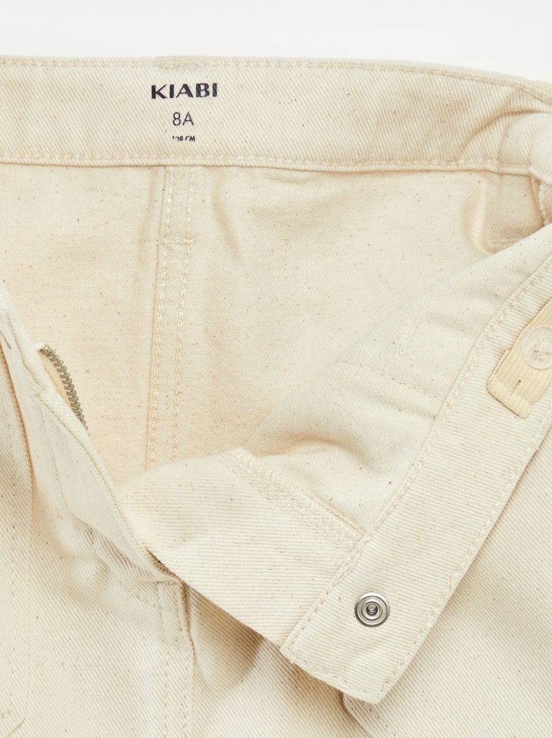 Jupe en denim avec poches BLANC - Kiabi