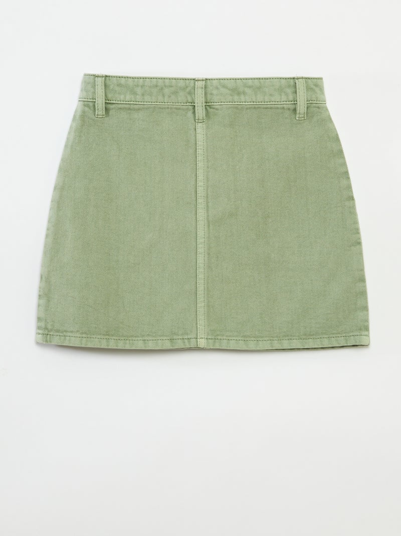 Jupe en denim avec poches KAKI - Kiabi
