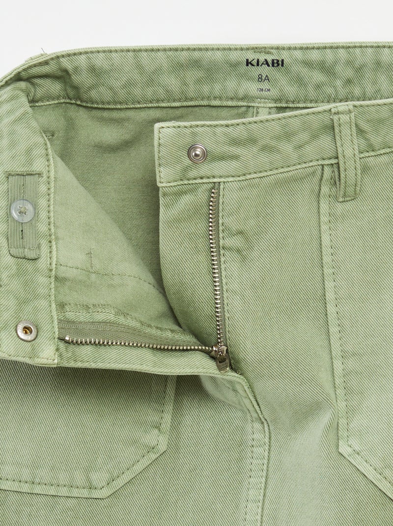 Jupe en denim avec poches KAKI - Kiabi