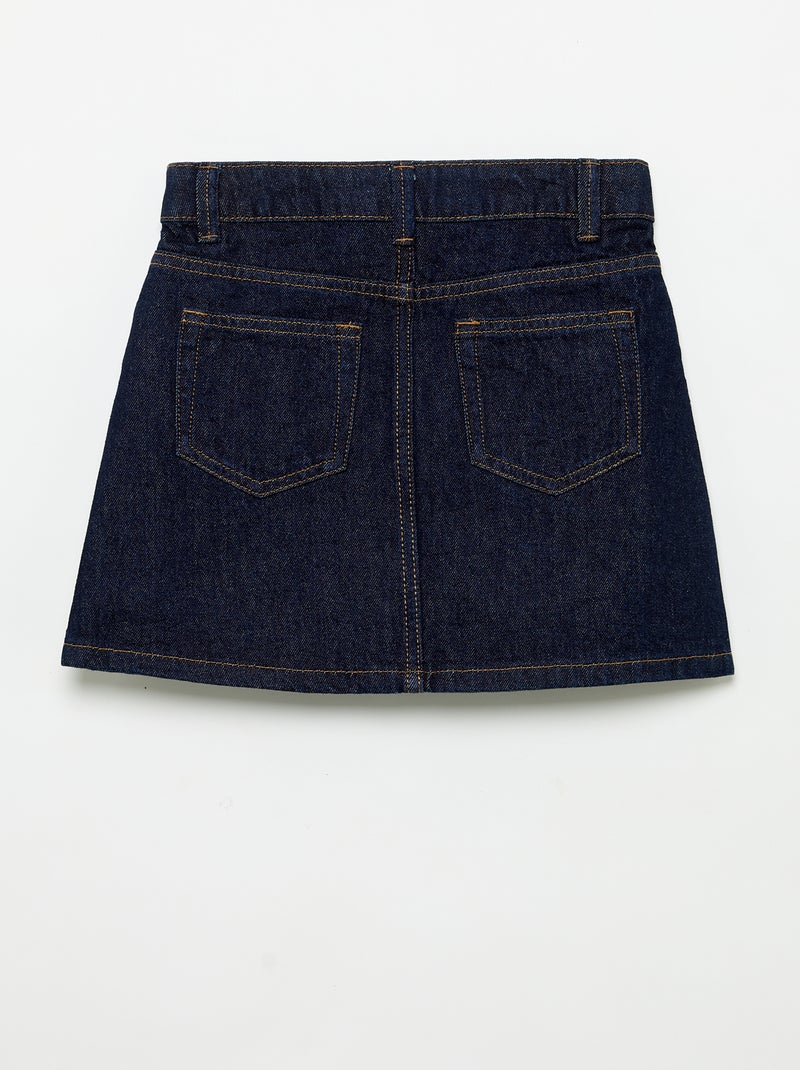 Jupe en denim avec poches tressées Bleu - Kiabi