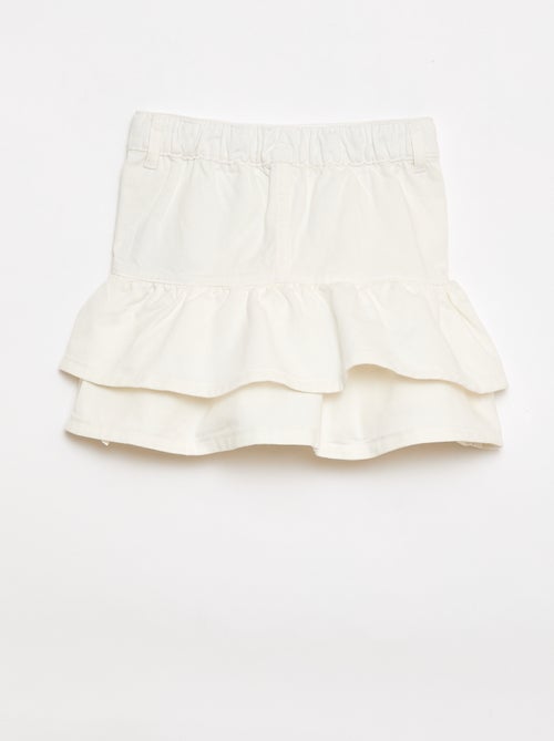 Jupe en denim avec volants - Kiabi