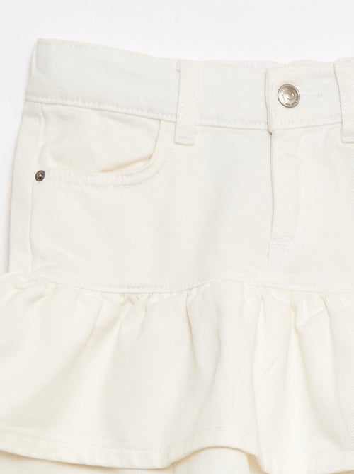 Jupe en denim avec volants - Kiabi