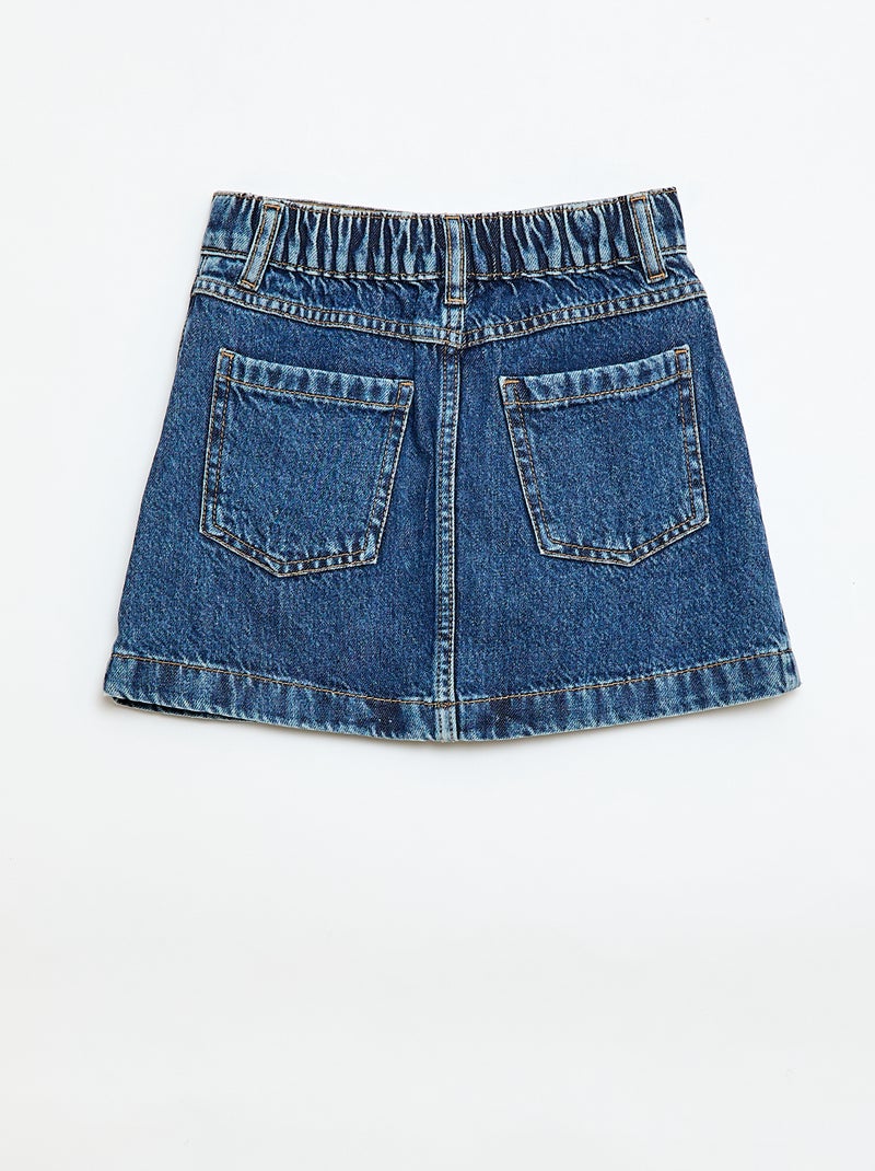 Jupe en denim boutonnée Bleu - Kiabi