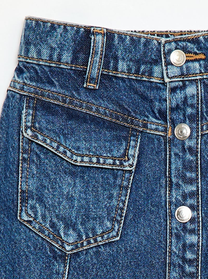Jupe en denim boutonnée Bleu - Kiabi