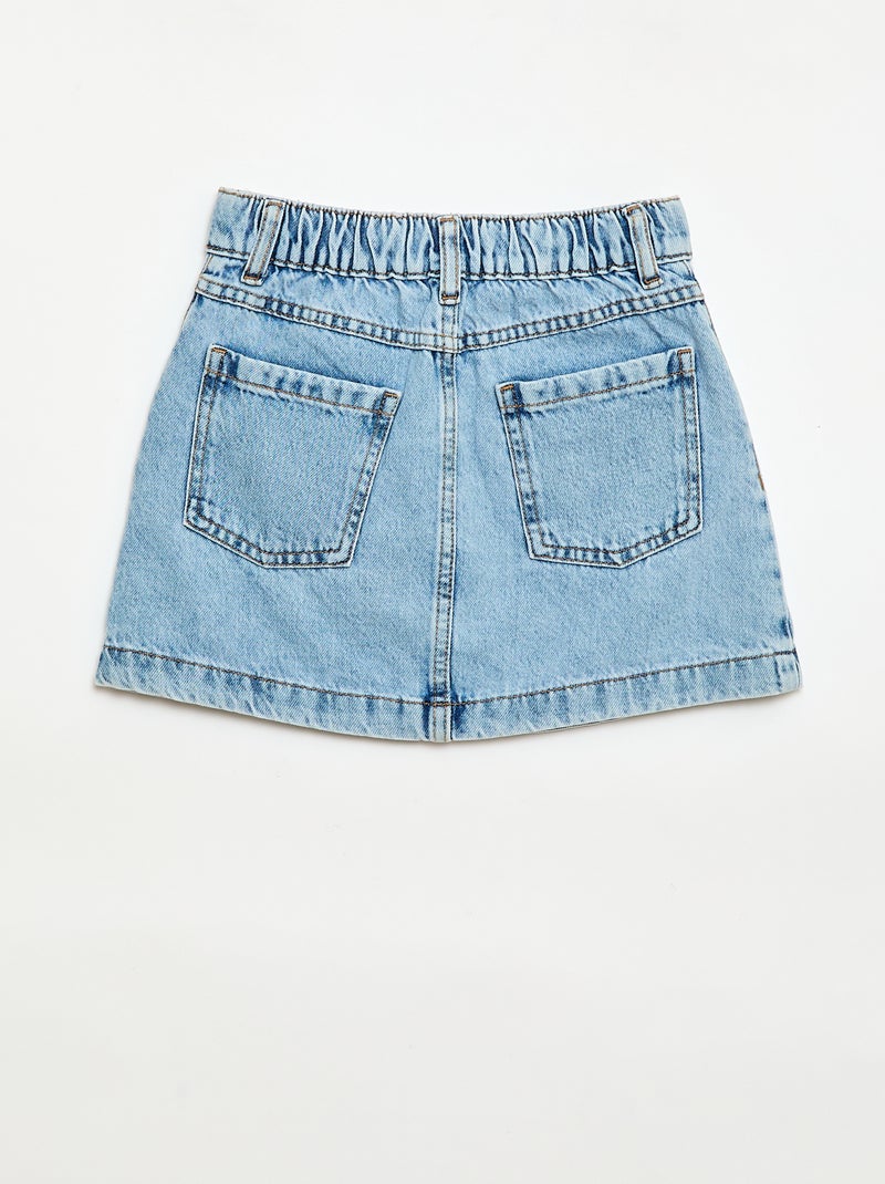 Jupe en denim boutonnée Bleu - Kiabi
