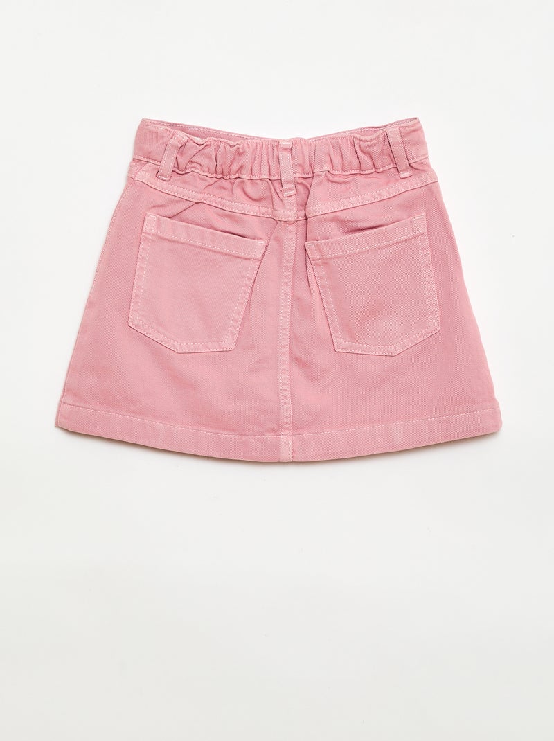 Jupe en denim boutonnée Rose - Kiabi