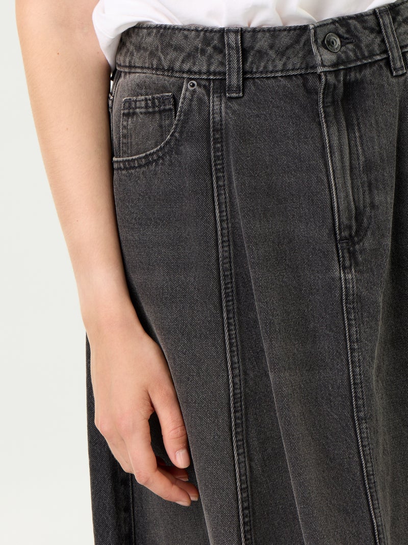 Jupe en denim Noir - Kiabi
