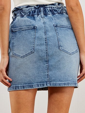 Jupe en denim paper bag - Kiabi