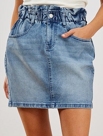 Jupe en denim paper bag - Kiabi