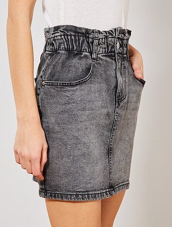 Jupe en denim paper bag - Kiabi