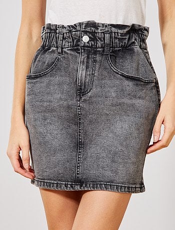 Jupe en denim paper bag - Kiabi