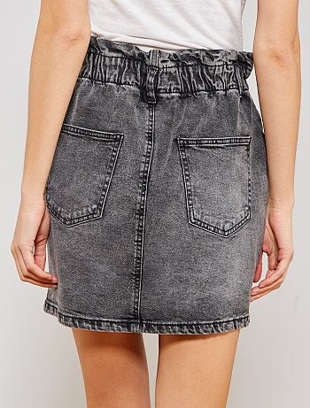 Jupe en denim paper bag - Kiabi