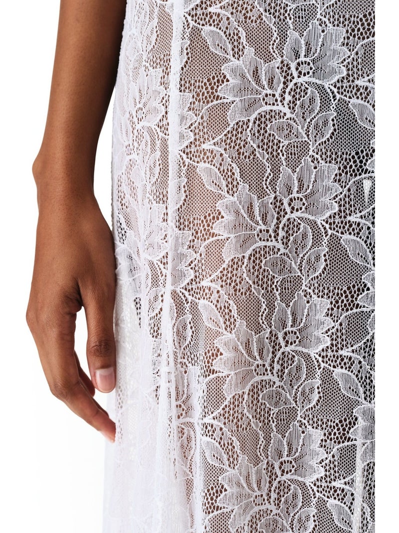Jupe en dentelle penti Blanc - Kiabi