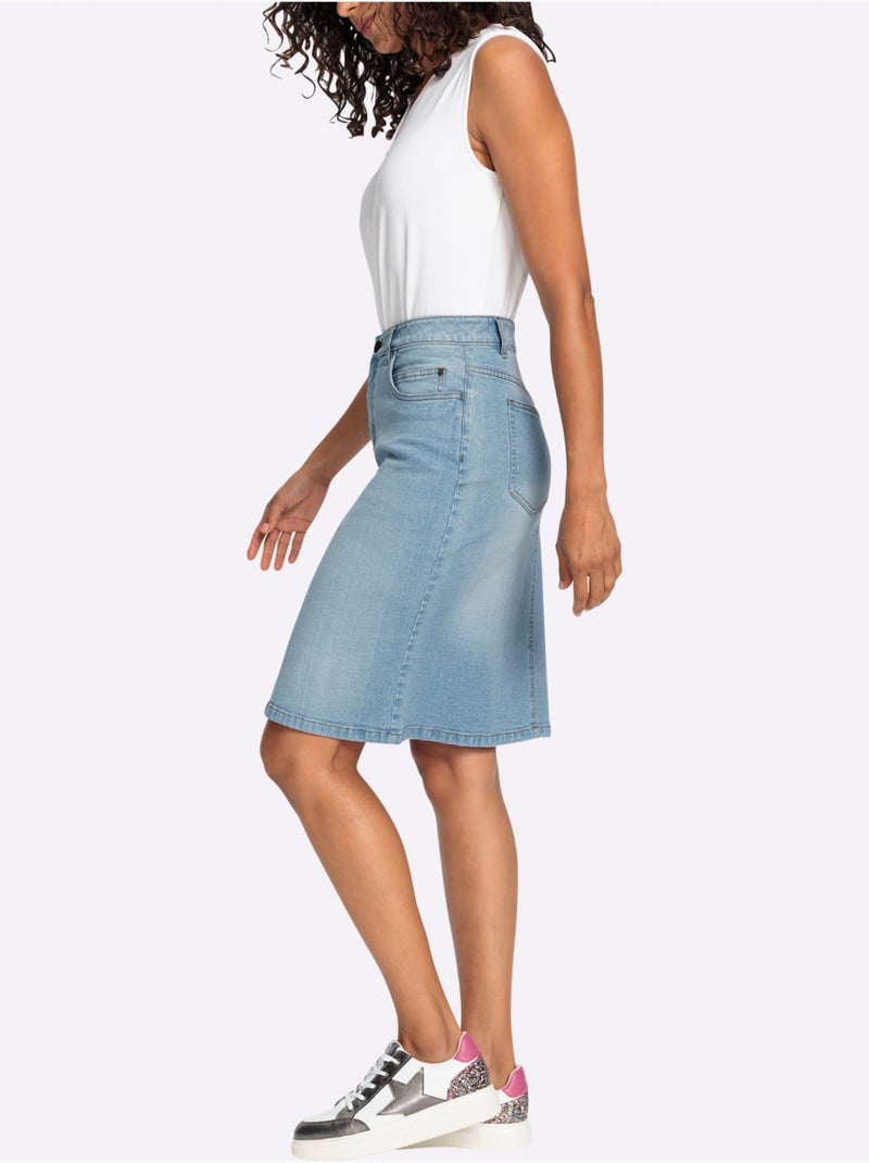 Jupe En Jean 99% Coton - Taille Standard - Witt Bleu - Kiabi