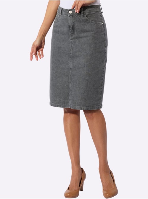 Jupe en jean à coupe droite avec fente au dos - Taille standard - Witt - Kiabi Jupe en jean à coupe droite avec fente au dos - Taille standard - Witt - Kiabi