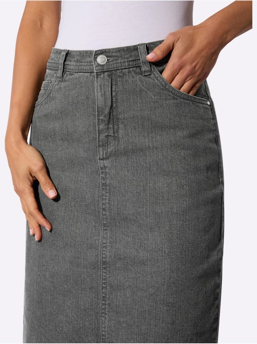 Jupe en jean à coupe droite avec fente au dos - Taille standard - Witt - Kiabi Jupe en jean à coupe droite avec fente au dos - Taille standard - Witt - Kiabi