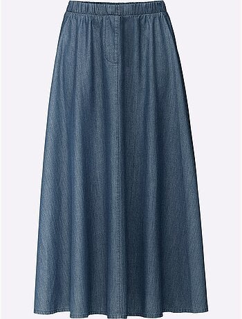 Jupe à panneaux en jean avec ceinture élastique - Taille standard - Witt
